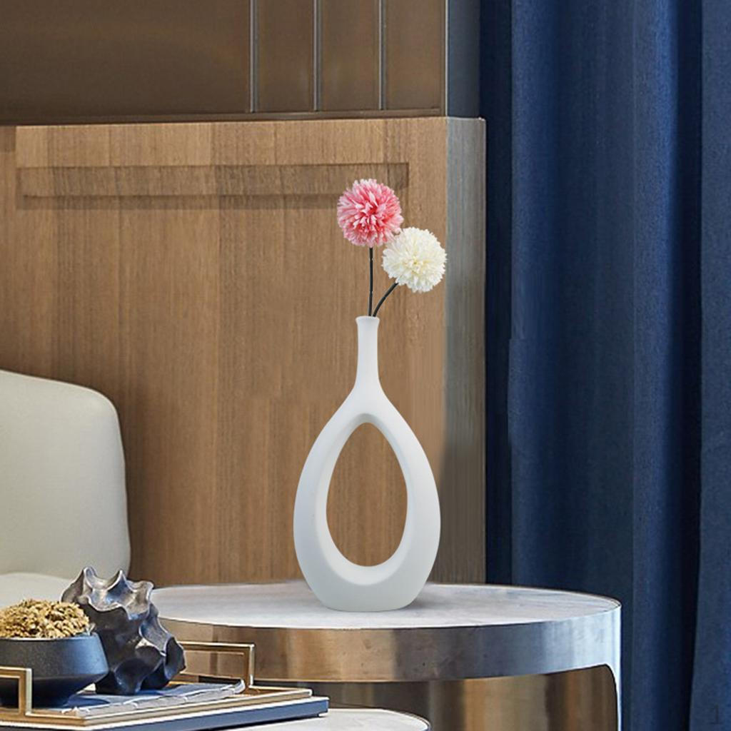 

Керамическая ваза для цветов, настольные центральные вазы, контейнер в минималистском стиле для журнального столика white high