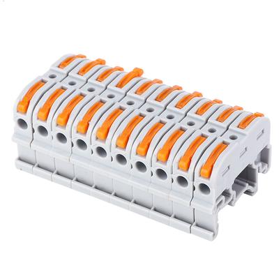 10 Stück PCT211 Hutschienen-Drahtverbinder 0,24mm Press Schnellverdrahtungs-Klemmenblock(Hellgrau )
