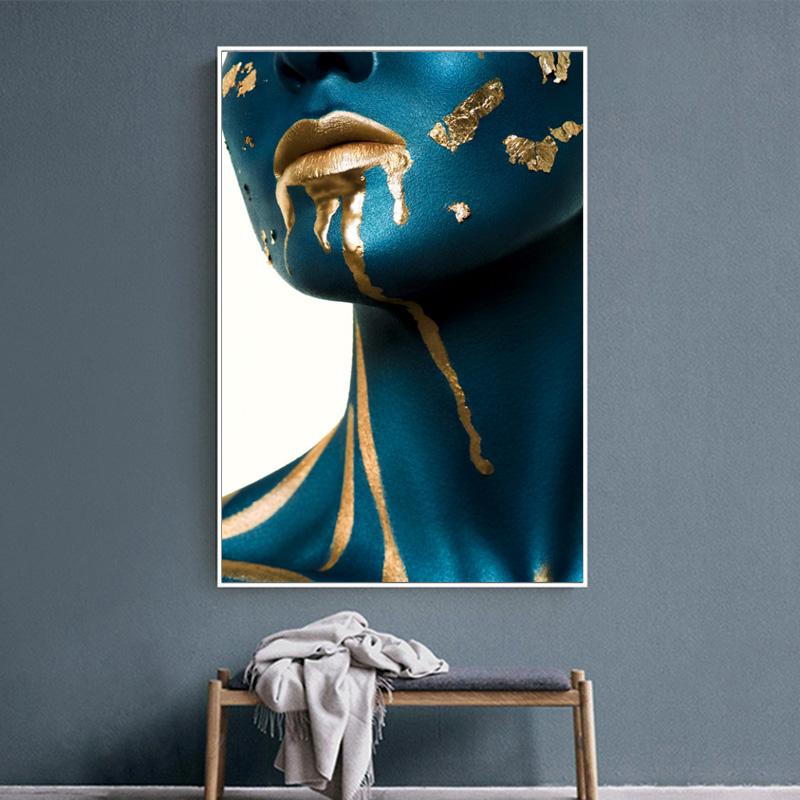 Modern Sexy Nude Girl Black Golden Art Nordic Posters and Prints Canvas Painting Wall Art Pictures For Living Room Cuadros Decor