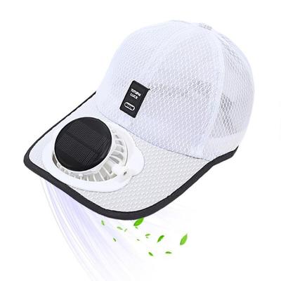 Mesh Baseball Cap Breathable Solar Charging Fan Cap Trucker Cap Fishing Hats  Outdoor