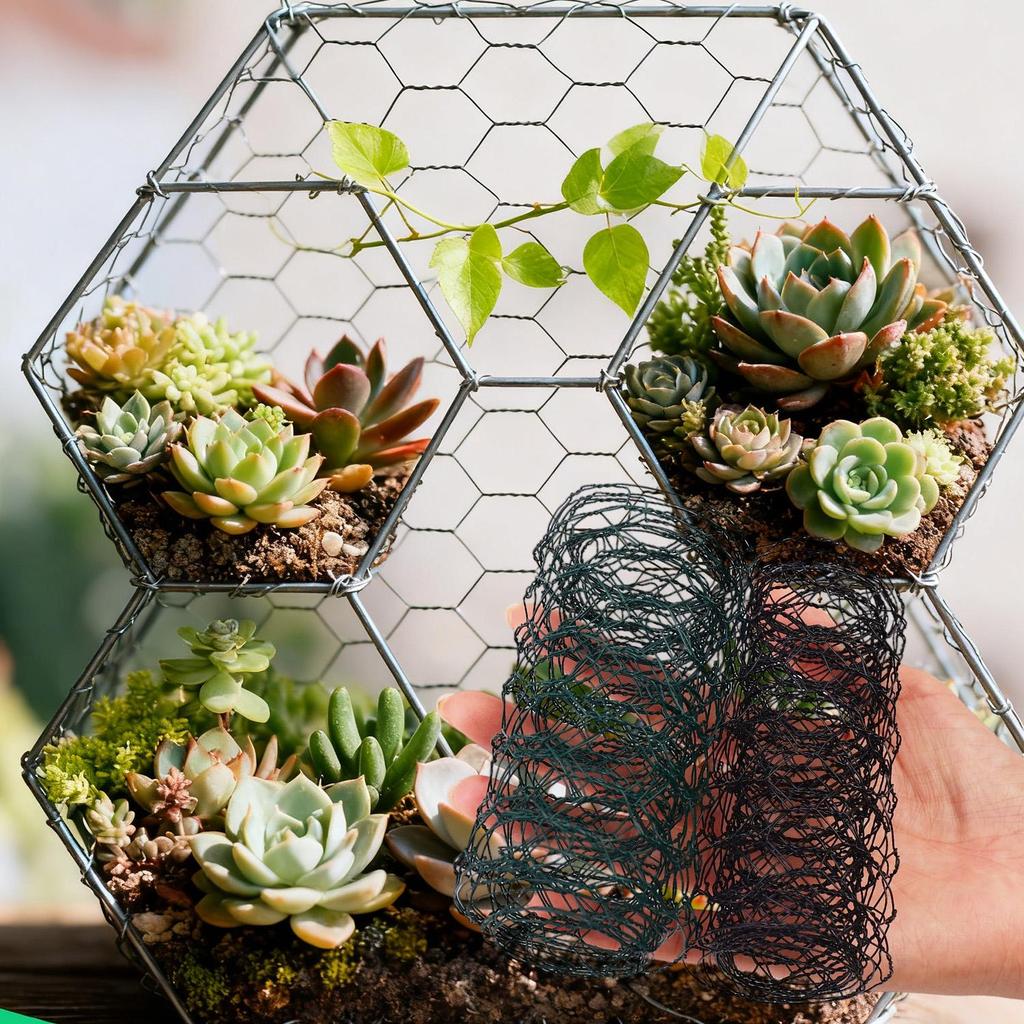 10/1M Sechseckgeflecht Hühnerdraht Zaun Blumengestecke Garten Geflügel Pflanzen Blumen Schutznetze DIY Handwerk