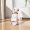 Ruffle Cat Puppy Vest Red Love Heart Dots Breathable Dog Cat Clothes Cat Costume Soft Kittens Clothing Recovery Suits