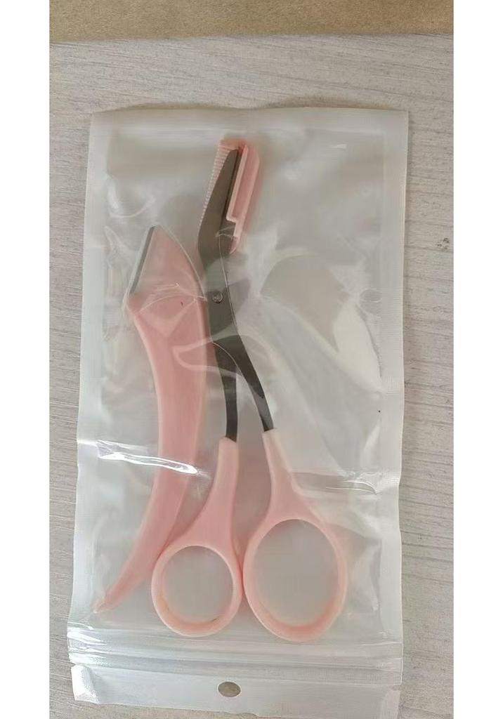 Three-Color Folding Anti-Scratch Eyebrow Razor with Safety Trimmer Blade