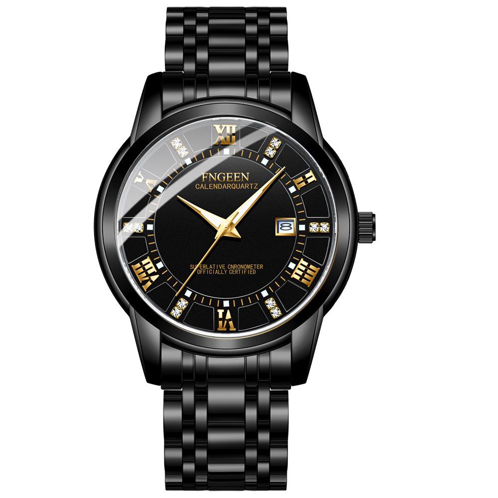 Watch Men's New Waterproof Sports Fine Steel Belt Luminous Quartz Student Fashion Trend Men's Watch Non-Mechanical