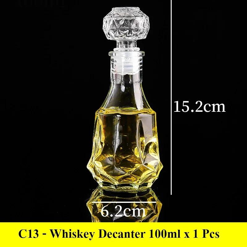 High End Transparent Glass Small Bottle 50/100ml Whiskey Mini Creative Red Bottle