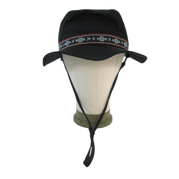 Used Columbia Safari Hat Embroidery Logo Size S/M Black QQQ