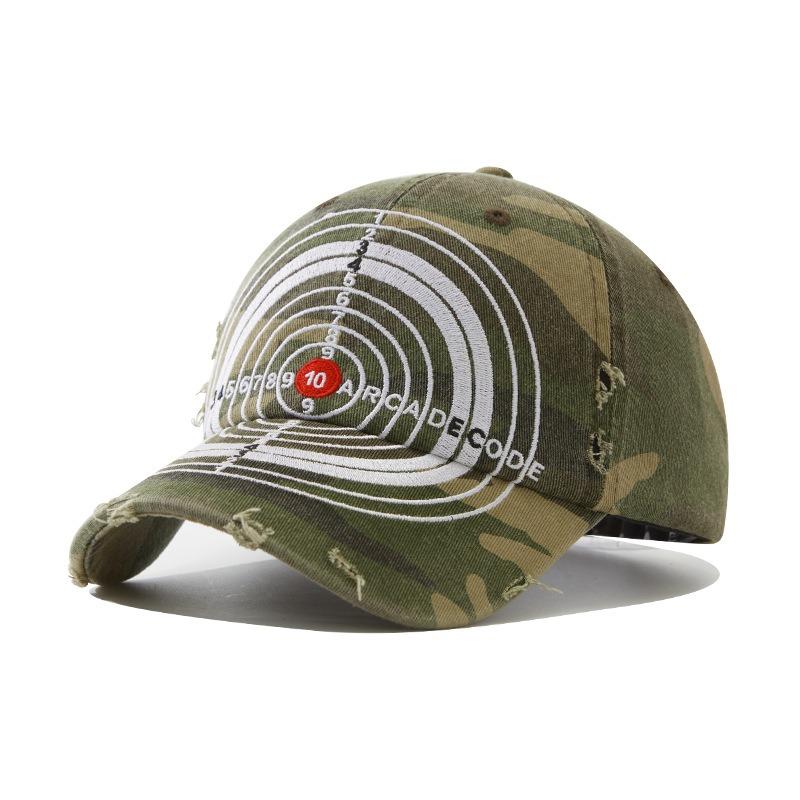 New washed and old handmade texture destroys bullseye baseball hat hipster street hip hop personality cap