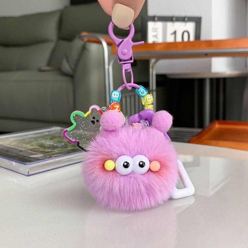 

Плюшевый брелок Маленький брелок в виде угольных шариков Эльф Рекс Кролик Парный брелок Милая плюшевая подвеска фиолетовый