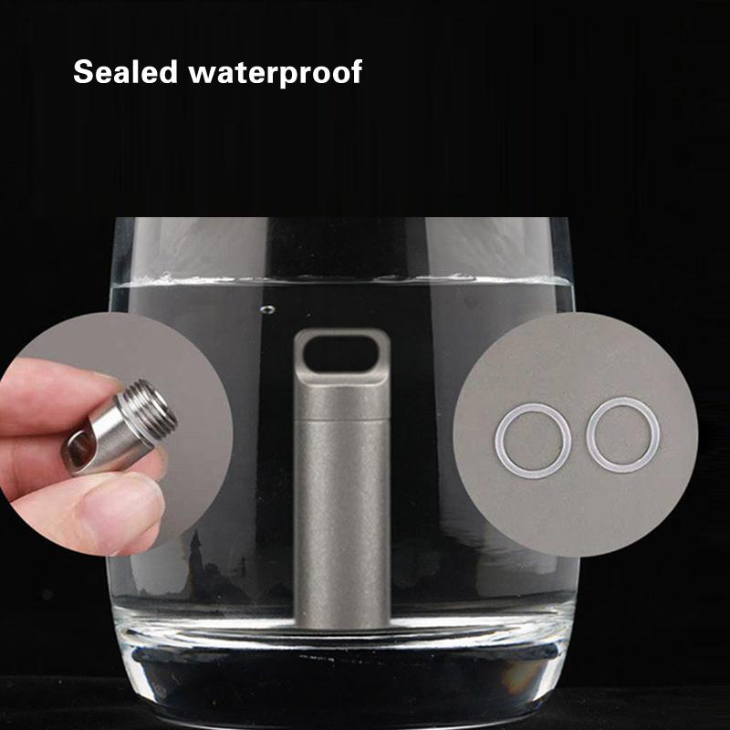 Mini Sealed Can Pill Container Titanium Alloy Portable Waterproof Medicine Bottle Single Compartment Non-Slip Sealed