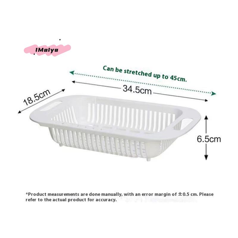 M-1Pc Retractable Sink Drain Rack Plastic Dish Chopsticks Rack Household Kitchen Vegetable Storage Rack Drain Basket
