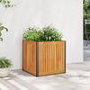 VidaXL Planter 45x45x44 Cm Solid Acacia Wood and Steel, Outdoor Planter, Flower Box, Potato Planter, 367610