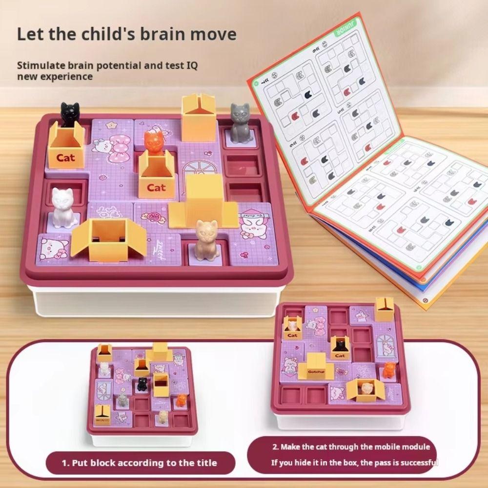 Montessori Hide Seek Board Game Puzzles Cat Express Box Board Game  Children Gift