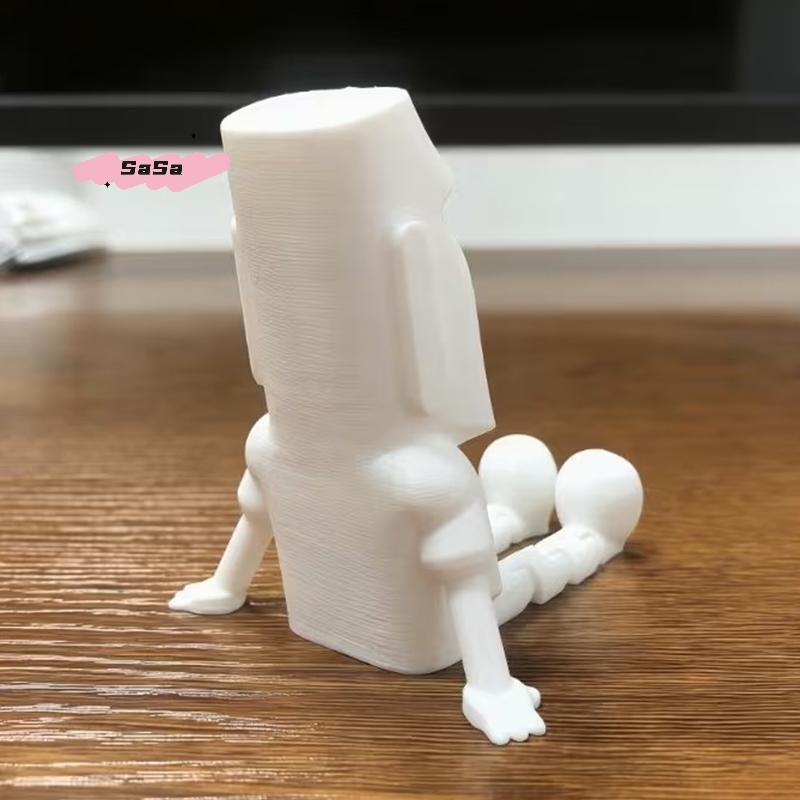 S-1Pc 3D Printed Moai Statue Easter Island Moai Ornament With Movable Joints Collectible Figurine Home Desk Decor Party Gift