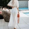 European & American Cotton Floral Lace Beach Cardigan: Sexy Lace-up Bikini Cover-up for Vacation Sun Protection