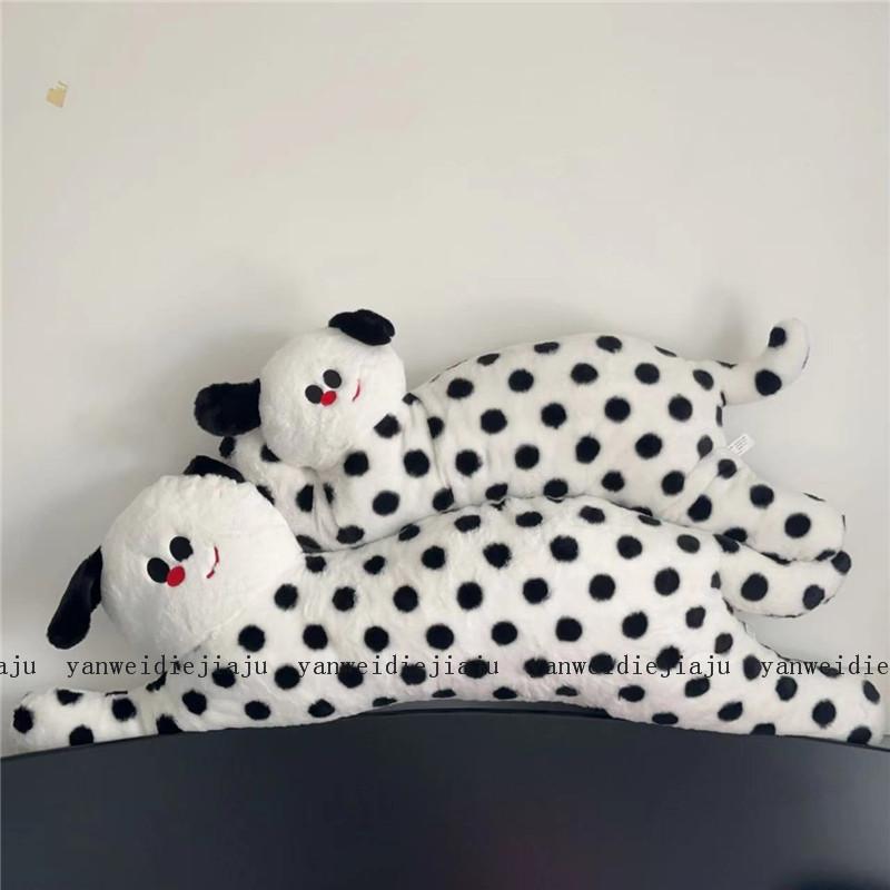 Cartoon Polka Dot Cat Long Plush Cushion For Bedroom Sofa Gift Girls For