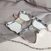 Luxury Fashion Metal Mini Handbag With Bow Clasp Playful Acrylic Bow Design With Shimmering European-Style Chain Crossbody Bag