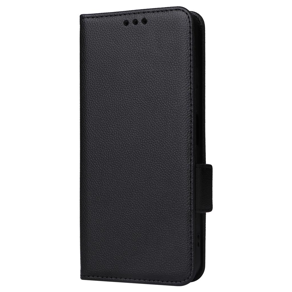 For ZTE Blade A34 Phone Case Leather Litchi Texture Cover with Magnetic Closure