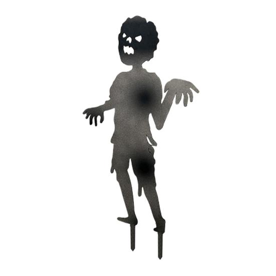 Zombie Garden Stake Metal Zombie Silhouette Yard Stake Weather Resistant Spooky Zombie