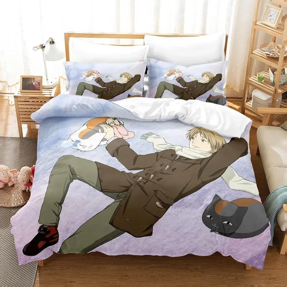 New Natsume's Book of Friends Bedding Set Single Twin Full Queen King Size Bed Set Adult Kid Bedroom Duvet Cover Sets Anime Bed