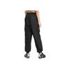 Puma Small Logo Embroidered Pattern Woven Drawstring Cuff Sports Pants Women Pants Black 598496-01