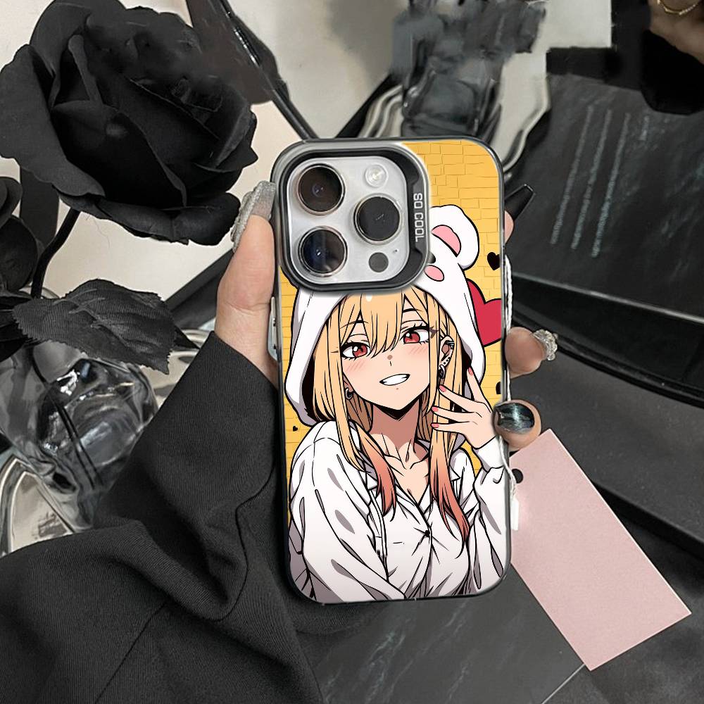 S-Darling Marin Kitagawa Colorful Silver Phone Case For iPhone 17,16,15,14,13,12,Pro MAX Black Matte Shockproof Cover