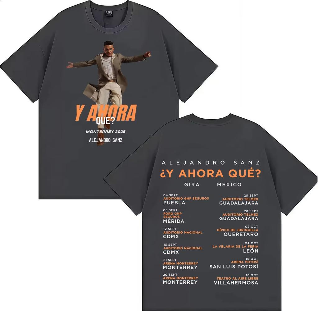 2026 Cantante Alejandro Sanz Album Tour Primavera Estate Stampa Girocollo T-shirt di Alta Qualità Casual T-shirt Uomo Donna Magliette