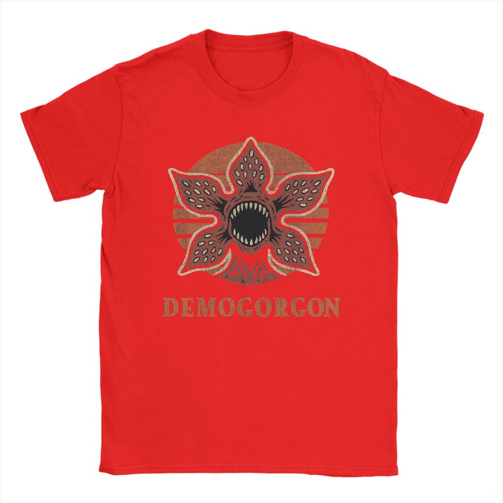 Demogorgon Grunge Horrorfilm T-Shirt Strand Baumwoll-T-Shirts Für Herren Trendiges Design T-Shirt Kurzarm Y2K Lustige Kleidung