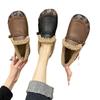 Lederoberfläche wasserdicht und Samt-Thermo-Baumwollschuhe ein Pedal verdickt Mode weiche Sohle Freizeitschuhe Frauen