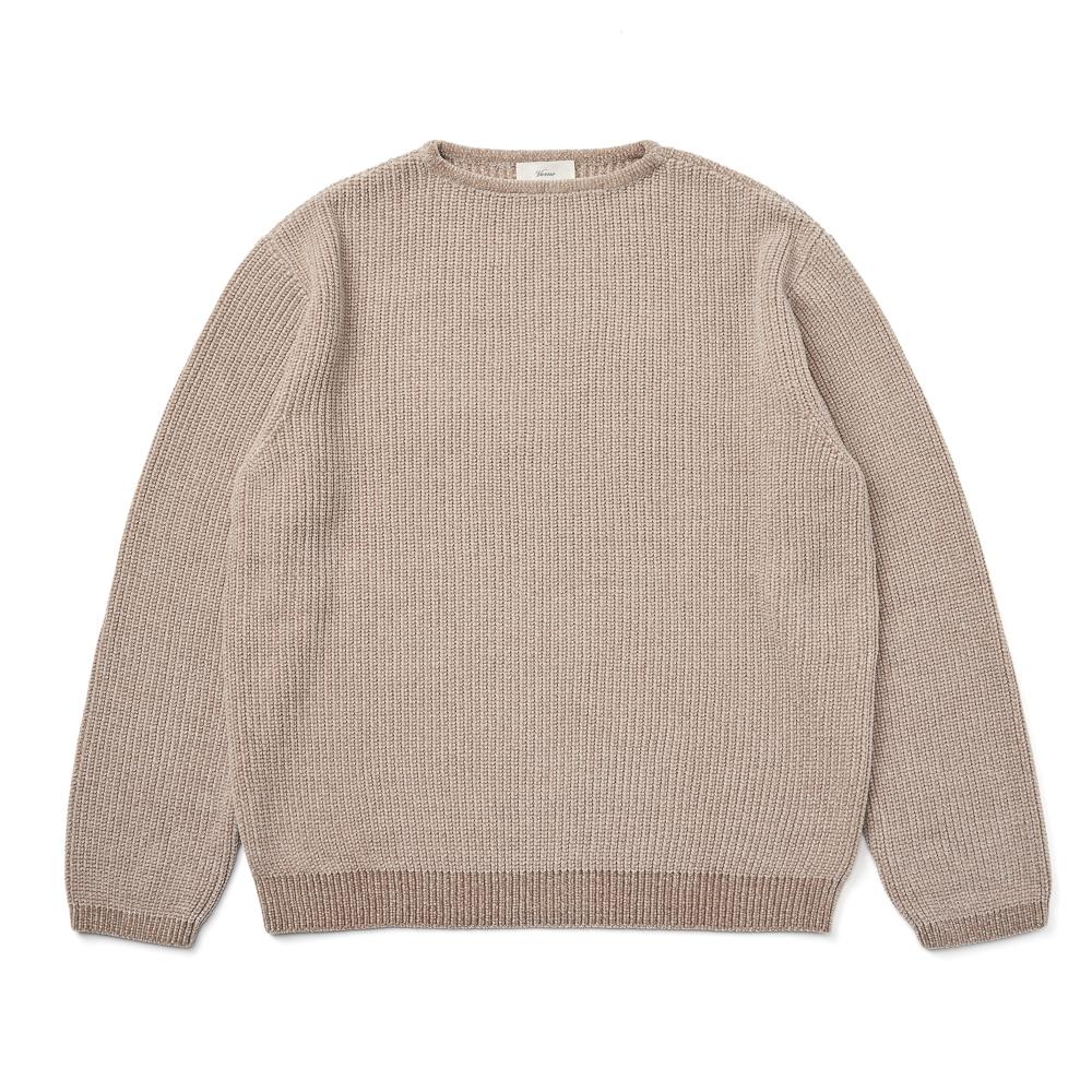 Berno [Casual] Boat-Neck Knit Beige Note/Xl