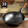 Zhangqiu Traditional Non-stick Cast Iron Wok - Coating-Free Stir-fry Pan for Home and Commercial Gas Stoves