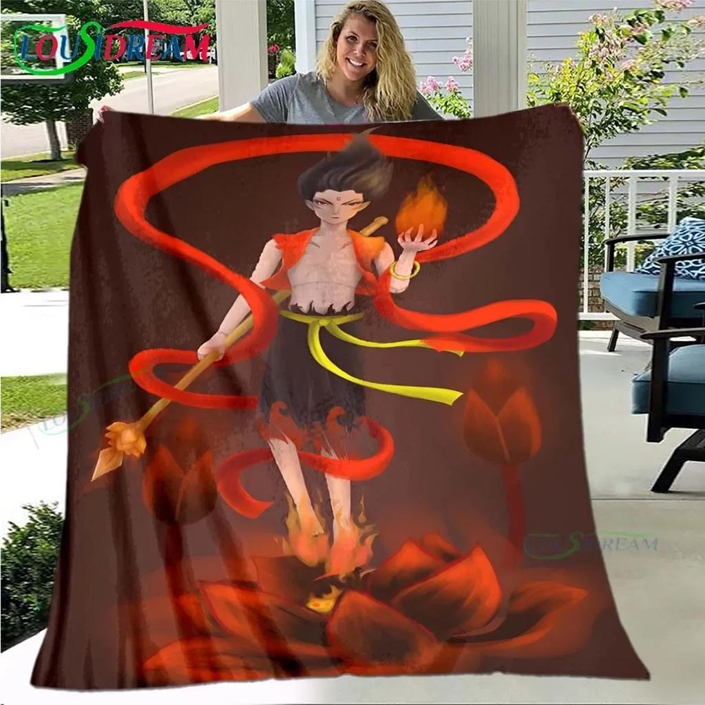 Famous Film Role Nezha Printed Soft Blanket Living Room Bedroom Sofa Bed Blanket Gift Portable Picnic Blanket Luxury Gift