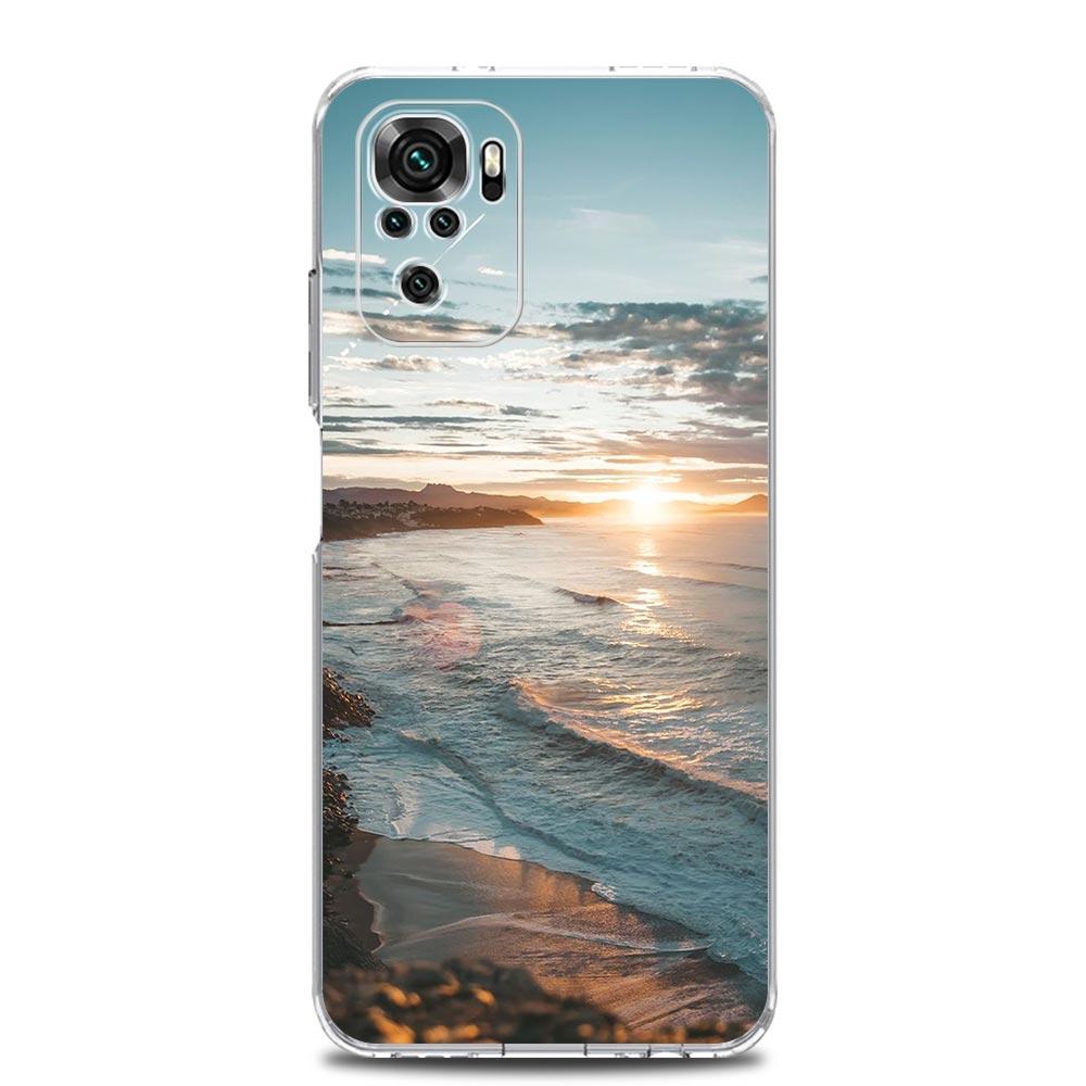 Sea blue Sky beach Clear Phone Case For Xiaomi Redmi Note 12 5G 9S 9 8 10 11 Pro+ 9T 8T 10C 9C 9A 7 Pro Soft Silicone Back Cover