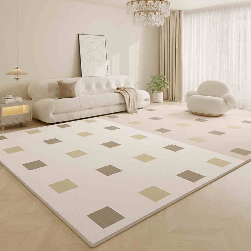 Wohnzimmer Teppich Creme Stil Hochwertiger Kaschmir-Imitat Teppich Herbst/Winter Couchtisch Teppich Schlafzimmer Teppich