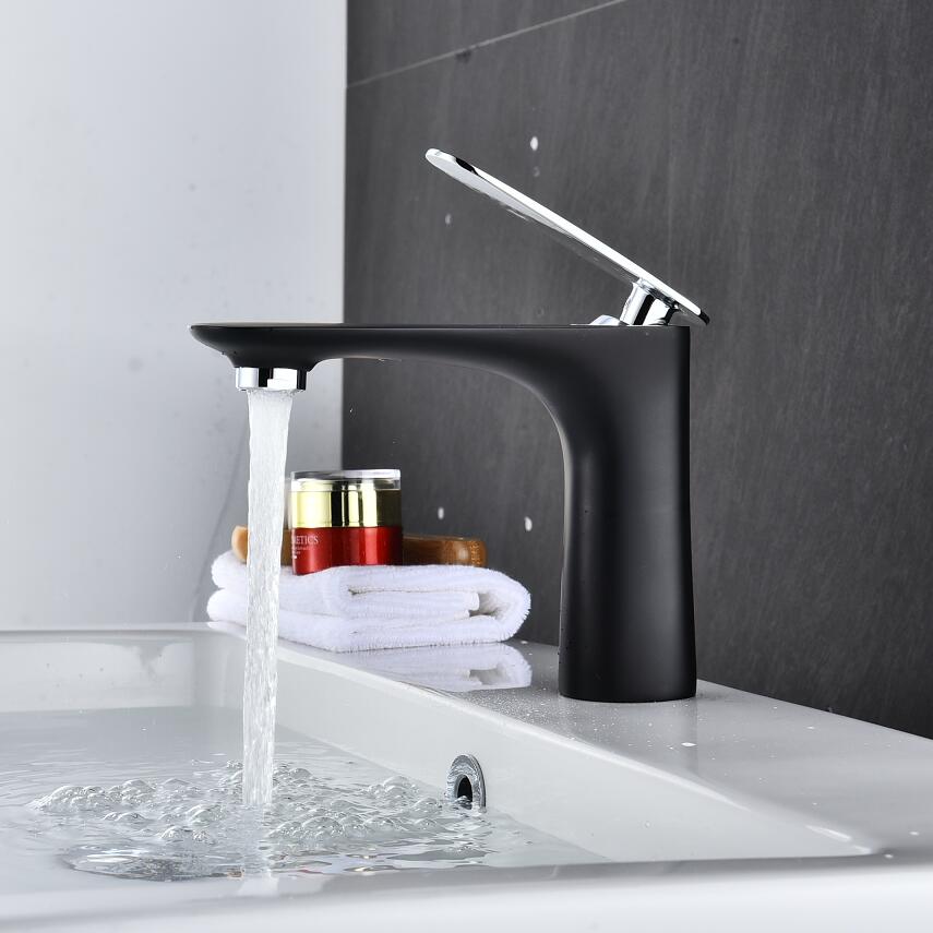 Basin Faucet Hot and Cold Water Sink Mixer Bathroom Single Lever Brass White Gold Basin mixer Tap Red