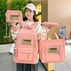 4pcs/set Backpack Female Junior High School Large Capacity High School College Style Schoolbag Outdoor anti backpack