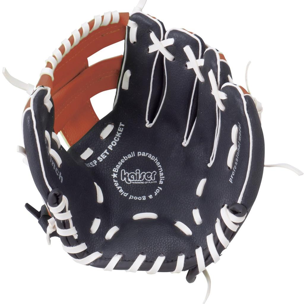 KAISER Tombo Baseball for Catch and for Upper Elementary School and Family Black X Brown 11-inch KW-344 Glove, Practice, Students, Softball, Leisure,