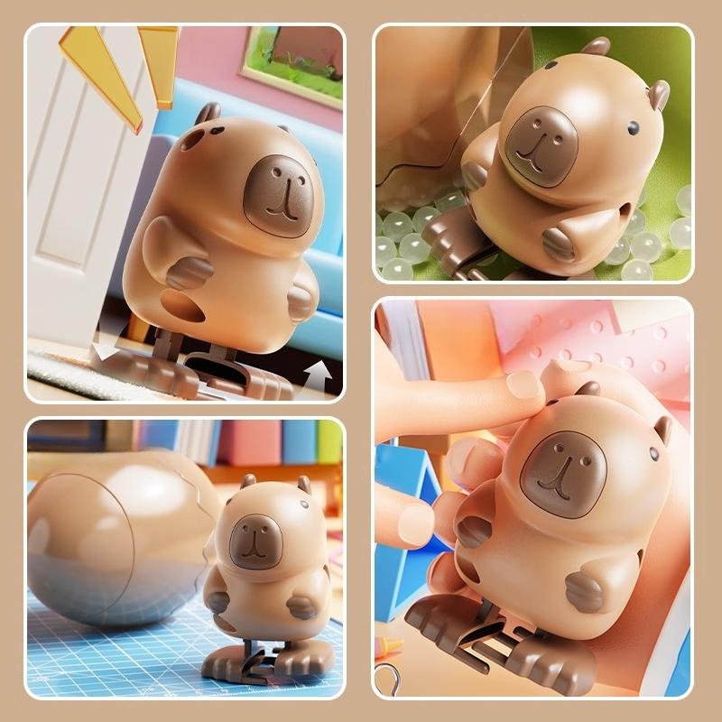 Cute Capybara Egg Action Figure - Clockwork Toy Dinosaur Snowman Rabbit Duck Animal Models Children's Gift Educational Ornament
