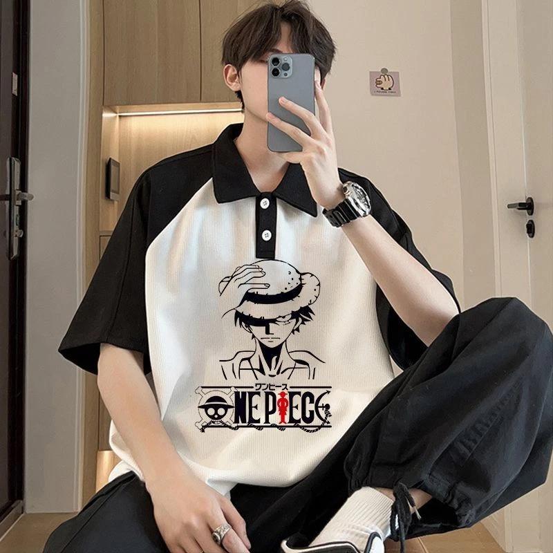 

One Piece Luffy Anime Polo Shirt Polo Shirt Tee Costumes Polyester Unisex 3XL