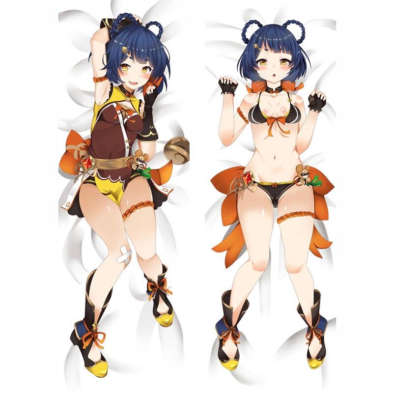 

60x180cm Игра Genshin Impact Xiangling Dakimakura Наволочка Обнимающее тело Xiang Ling Наволочка Кокоми Костюм Отаку Бросок Чехол подушки