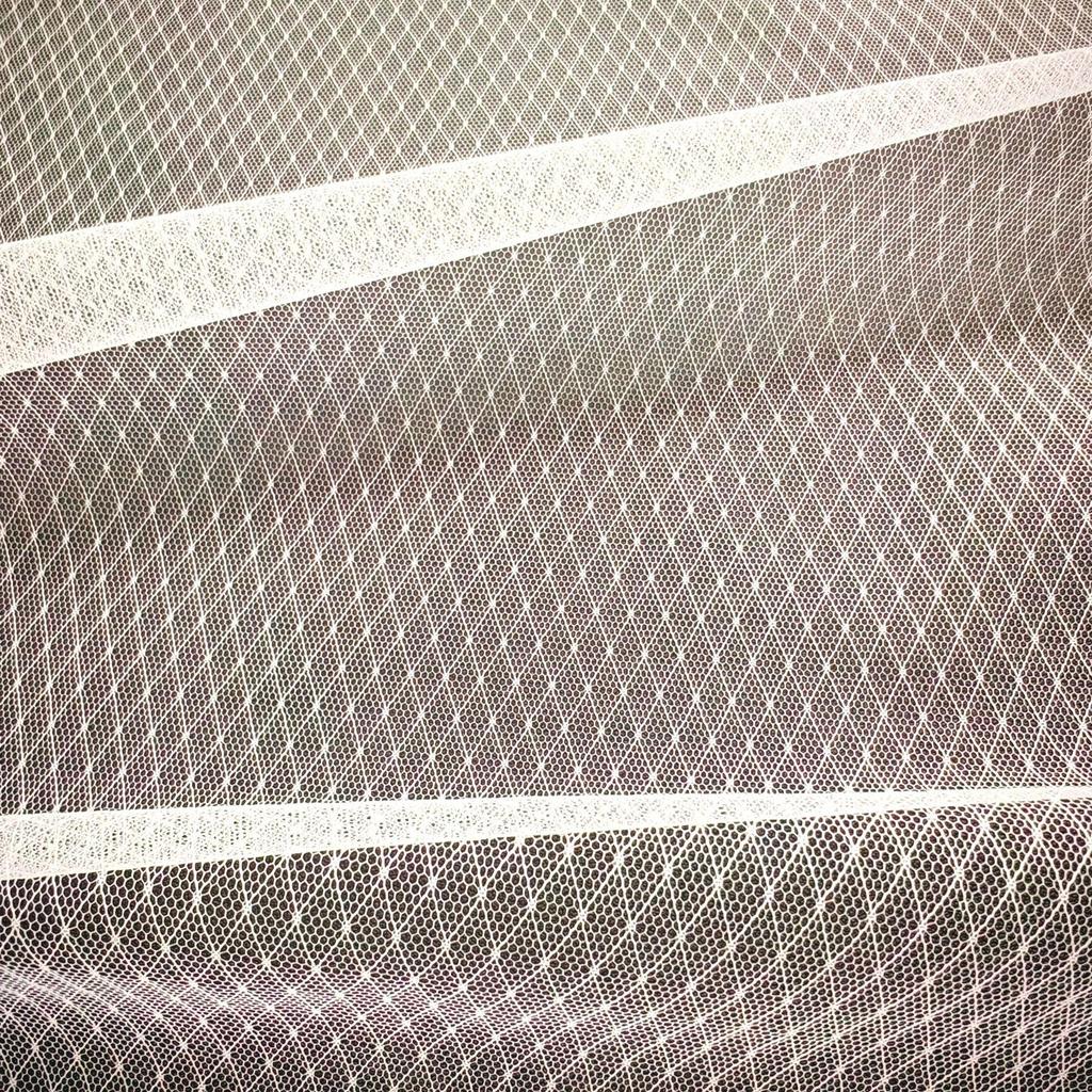 Black & White Transparent Diamond Lace Soft Mesh Fabric for Sexy Base Layer Clothing