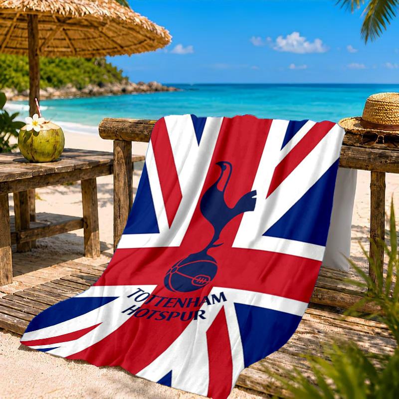 Toalla de Playa de Microfibra con Diseño del Escudo del Tottenham, Suave y Absorbente, Secado Rápido, Ideal para Viajes de Verano, Esencial para la Playa, Piscina