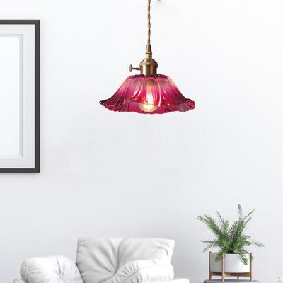 Wisiorek w kształcie kwiatu, Mały żyrandol, Stylowe, solidne światło LED, Szklana lampa wisząca,