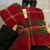 Christmas Red Plaid Retro Scarf for Women Winter Korean Style All Match Scarf To Keep Warm New Year Couple Style Imitation Cashmere Scarf