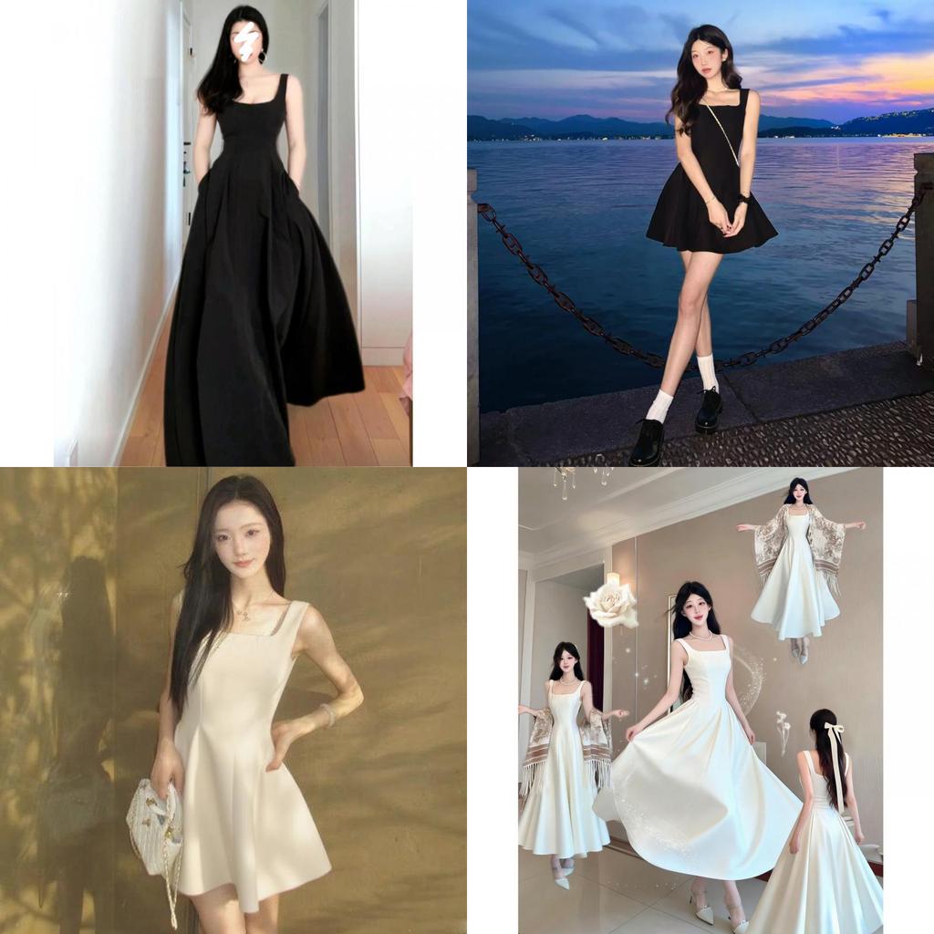 Damen Kurz A-Linien Kleid aus Baumwoll-Polyester-Mischung für legere Sommerkleidung