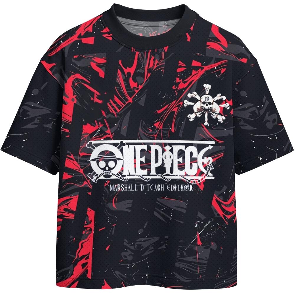 One Piece Luffy Zoro Japanischer Anime Fußball Sport Trikot Kinder Cosplay Lockeres T-Shirt Erwachsene Atmungsaktives Schnelltrocknendes Sportoberteil 110 black