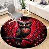 1pc Owl Heart Office Round Area Rug, Under Office Chairs Bedroom Living Room Home Decor, Room Deco
