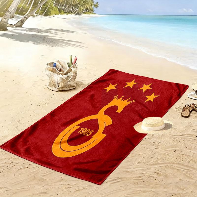 Galatasaray Grit Print Strandtuch, Großes Weiches Schnelltrocknendes Handtuch für Strand Camping Schwimmen