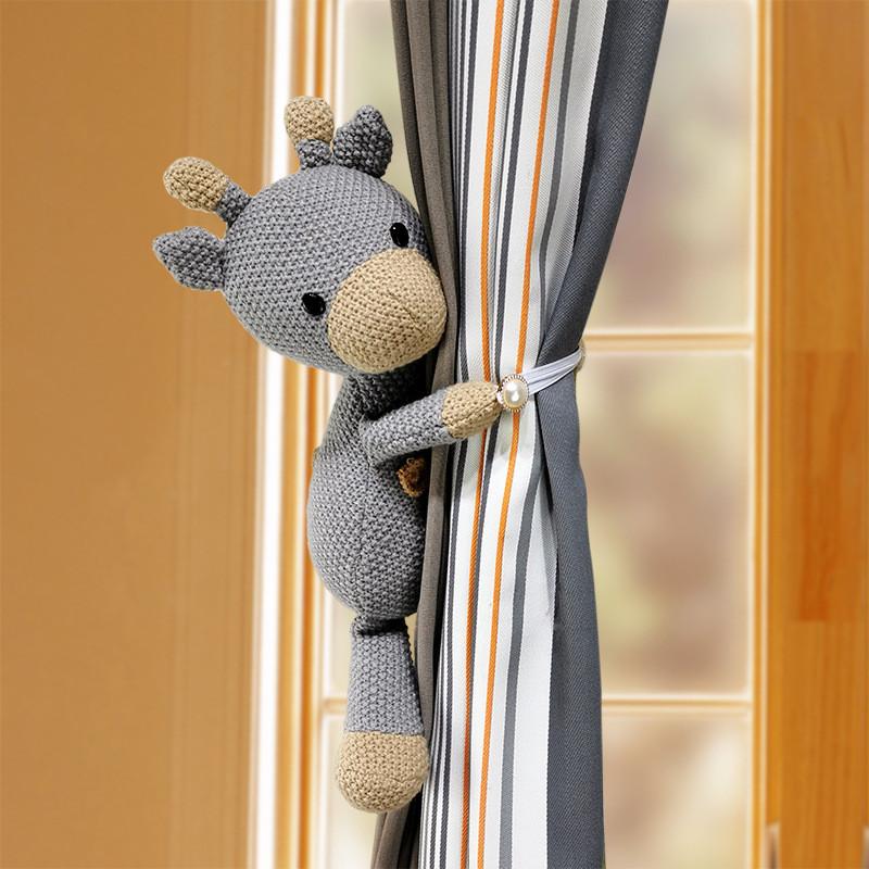 Horse Elephant Deer Bear Plush Curtain Tieback Cartoon Dolls For Home Decor