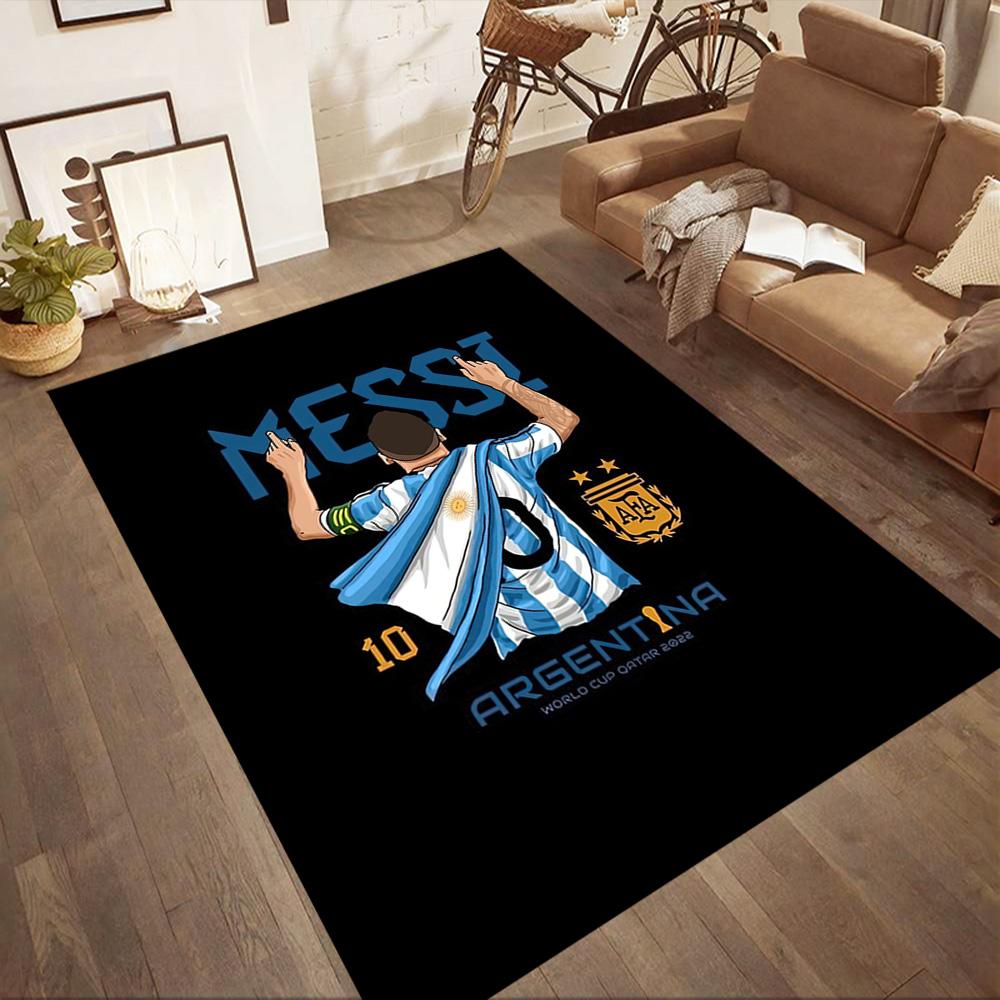Messi's Iconic Number 10 Square Rugs Are a Great Choice for Living Rooms, Bedrooms, Home Décor, and As Gifts.