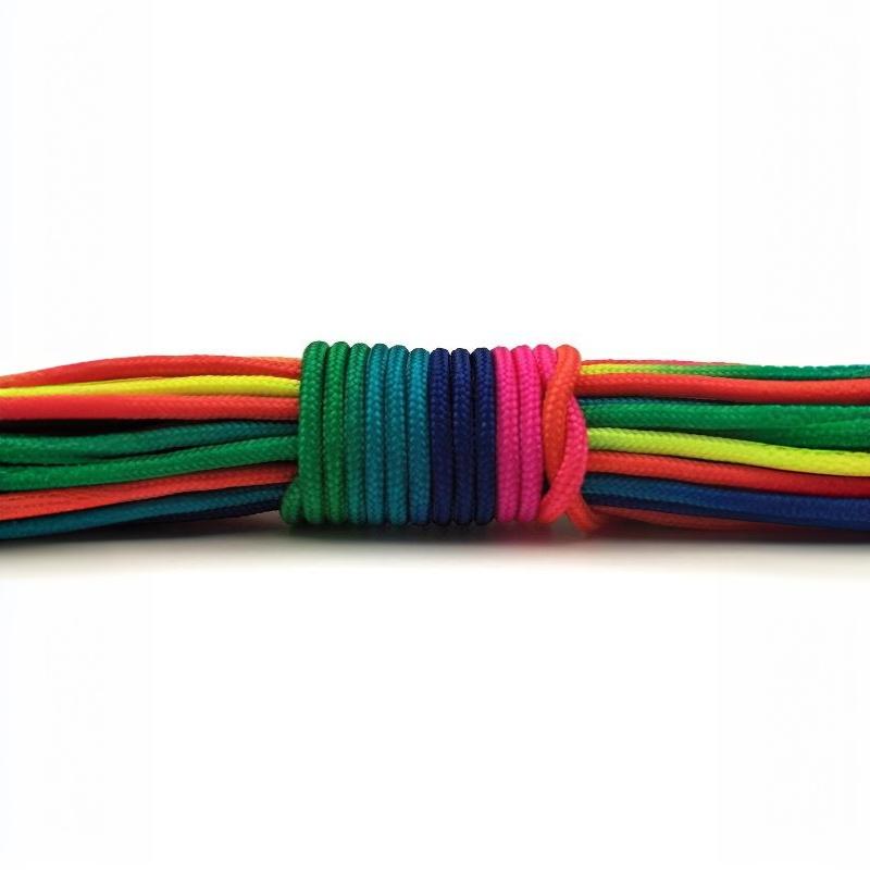 7 Strands Rainbow Paracord 2/3/4mm Parachute Rope Perfect for DIY Bracelet Making Backpacking Outdoor Survival Activities